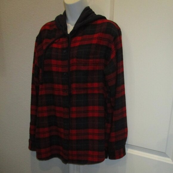 AMERICAN EAGLE COZY CABIN RED/BLACK LADIES HOODIE MED - Picture 4 of 7